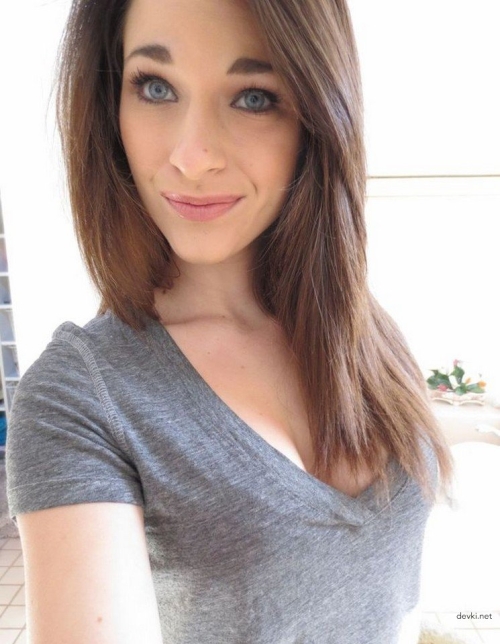Sexy Girl with Cute Face Takes Provocative Selfies